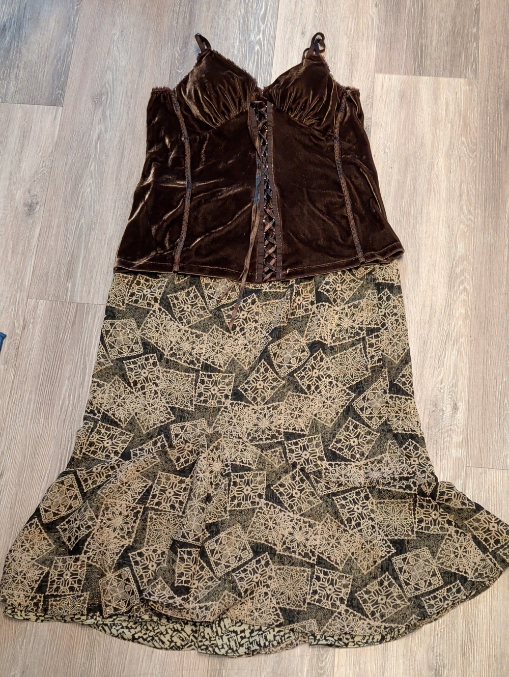 Whimsigoth Reversible Skirt & Velvet Corset Bundle 1X Y2K 90s Fairy